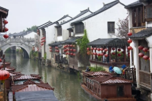 Old houses along the Grand Canal in Shantang street, old town of Suzhou, Jiangsu, China Old houses along the Grand Canal in Shantang street, old town of Suzhou, Jiangsu, China