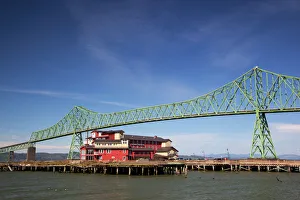 OR, Astoria, Astoria-Melger Bridge, with the Cannery Pier Hotel on the Columbia River OR, Astoria, Astoria-Melger Bridge, with the Cannery Pier Hotel on the Columbia River