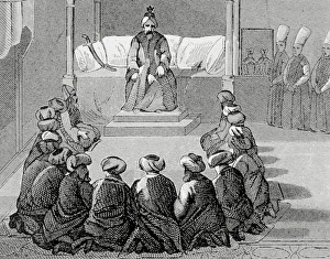 OTTOMAN EMPIRE. TURKEY. Audience before the grand vizier OTTOMAN EMPIRE. TURKEY. Audience before the grand vizier