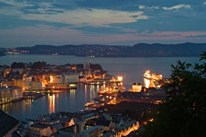 Overlooking Bergen and the North Sea from Mount Floyen Overlooking Bergen and the North Sea from Mount Floyen