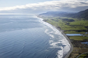 Pakiroa Beach, near Punakaiki, West Coast, South Island, New Zealand - aerial Pakiroa Beach, near Punakaiki, West Coast, South Island, New Zealand - aerial