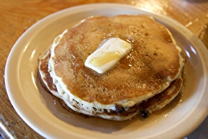 Pancakes at Goulds Sugar House Restaurant, Shelburne Falls, Massachusetts, United States Pancakes at Goulds Sugar House Restaurant, Shelburne Falls, Massachusetts, United States