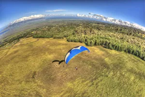 Paragliding near Haleakala, Maui, Hawaii, USA Paragliding near Haleakala, Maui, Hawaii, USA
