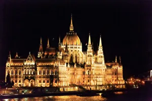 Parliament Building Danube River Reflection Budapest Hungary Parliament Building Danube River Reflection Budapest Hungary