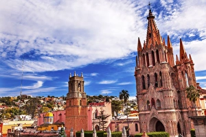 Parroquia Archangel church Town Square Rafael Church San Miguel de Allende, Mexico Parroquia Archangel church Town Square Rafael Church San Miguel de Allende, Mexico
