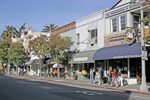 People stores on Bridgeway, Sausalito California People stores on Bridgeway, Sausalito California