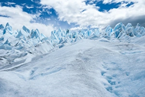 Detail of Perito Moreno Glacier with clouds in background, Patagonia, Argentina Detail of Perito Moreno Glacier with clouds in background, Patagonia, Argentina