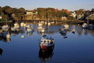 Perkins Cove, Ogunquit, ME. Fishing Boats. Sunrise Perkins Cove, Ogunquit, ME. Fishing Boats. Sunrise