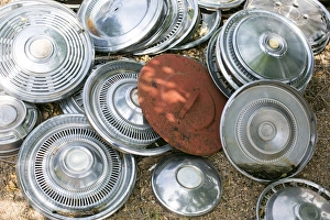 Pile of hubcaps, Tucumcari, New Mexico, USA. Route 66 Pile of hubcaps, Tucumcari, New Mexico, USA. Route 66