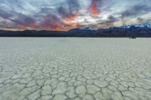 Playa at sunset with Steen Mountain on the Alvord Desert in Harney County, Oregon, USA Playa at sunset with Steen Mountain on the Alvord Desert in Harney County, Oregon, USA