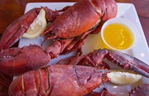Portland Maine lobster dinner at famous Gilberts Chowder House restaurant specialty Portland Maine lobster dinner at famous Gilberts Chowder House restaurant specialty