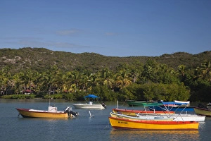Puerto Rico, South Coast, Guanica, Bahia de la Ballena bay, boats Puerto Rico, South Coast, Guanica, Bahia de la Ballena bay, boats