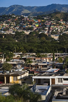 Puerto Rico, South Coast, Yauco, elevated town view Puerto Rico, South Coast, Yauco, elevated town view