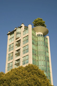 Residential high-rise with roof garden including large mature tree, West End of Vancouver Residential high-rise with roof garden including large mature tree, West End of Vancouver