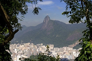 Rio de Janeiro, Brazil. Hillside with Christ statue Rio de Janeiro, Brazil. Hillside with Christ statue