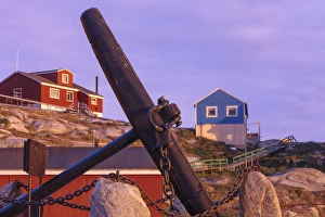 RM. Old Anchor. Home buildings.. Ilulissat. Greenland RM. Old Anchor. Home buildings.. Ilulissat. Greenland