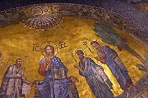 Rome, Italy, Basilica di San Paolo Fuori le Mura, Detail of Apse Mosaic at the alter Rome, Italy, Basilica di San Paolo Fuori le Mura, Detail of Apse Mosaic at the alter