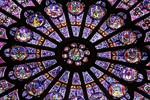 A rose window in Notre Dame cathedral, Paris, France A rose window in Notre Dame cathedral, Paris, France