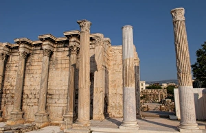 Ruins of Library of Hadrian in Plaka, downtown Athens, Greece Ruins of Library of Hadrian in Plaka, downtown Athens, Greece