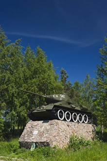 Russia, Novgorod Oblast, Staraya Russa, World War Two town liberation tank monument Russia, Novgorod Oblast, Staraya Russa, World War Two town liberation tank monument