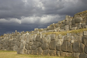 Sacsayhuaman, Inca ruins of military and religious significance. Walls are made Sacsayhuaman, Inca ruins of military and religious significance. Walls are made