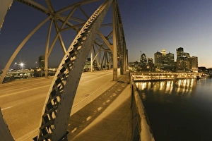 Second Street Bridge and Louisville skyline reflecting on Ohio River, Louisville, KY Second Street Bridge and Louisville skyline reflecting on Ohio River, Louisville, KY
