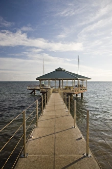 Seychelles, Praslin Island, Anse Bois de Rose, pier at Coco de Mer Hotel Seychelles, Praslin Island, Anse Bois de Rose, pier at Coco de Mer Hotel