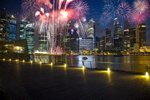 Singapore. Fireworks in downtown area. Credit as: Jim Zuckerman / Jaynes Gallery / DanitaDelimont Singapore. Fireworks in downtown area. Credit as: Jim Zuckerman / Jaynes Gallery / DanitaDelimont