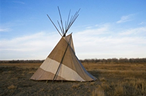 Single tepee pictched on Arapaho traditional homelands near La Junta Colorado along Single tepee pictched on Arapaho traditional homelands near La Junta Colorado along
