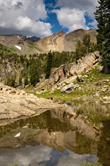 Small Lake and reflection, Alaska Basin, Teton Mountains, Rocky Mountains, Jedediah Small Lake and reflection, Alaska Basin, Teton Mountains, Rocky Mountains, Jedediah