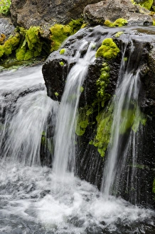 Small stream cascading over rocks in mountains of Kilauea, Kauai, Hawaii Small stream cascading over rocks in mountains of Kilauea, Kauai, Hawaii