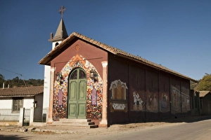 South America, Chile, Lo Abarca. Mosaic murals decorate a church South America, Chile, Lo Abarca. Mosaic murals decorate a church