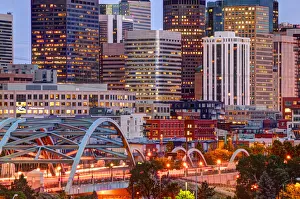 Speer Boulevard bridge leads to downtown Denver Colorado Speer Boulevard bridge leads to downtown Denver Colorado