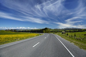 State Highway One and farmland, near Greta Valley, North Canterbury, South Island State Highway One and farmland, near Greta Valley, North Canterbury, South Island