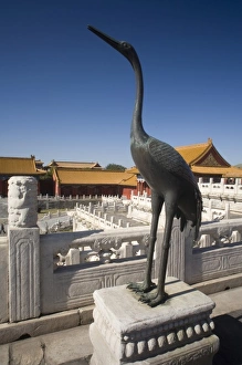 Statue of the Crane, a Chinese longevity symbol inside the Forbidden City, Beijing Statue of the Crane, a Chinese longevity symbol inside the Forbidden City, Beijing