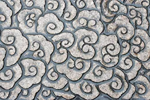 Stone carving of cloud pattern, Shanghai, China Stone carving of cloud pattern, Shanghai, China