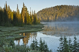 Sunrise; Reflection Lake; Mount Rainier National Park; Washington; USA Sunrise; Reflection Lake; Mount Rainier National Park; Washington; USA