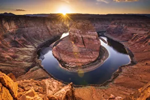 Sunset over Horseshoe Bend and the Colorado River, Glen Canyon National Recreation Area Sunset over Horseshoe Bend and the Colorado River, Glen Canyon National Recreation Area
