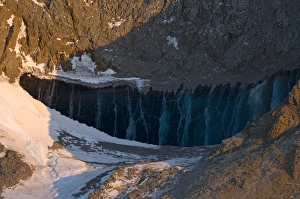 thousand-year-old ice in a side cliff on Herschel Island, off the Mackenzie River delta thousand-year-old ice in a side cliff on Herschel Island, off the Mackenzie River delta