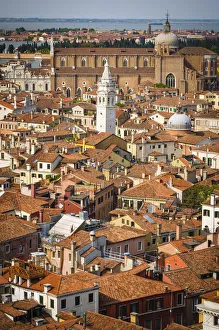 Tile roof tops and leaning bell tower of Santa Maria Formosa church from the Campanile Tile roof tops and leaning bell tower of Santa Maria Formosa church from the Campanile