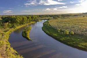 The Tongue River in Custer County, Montana, USA The Tongue River in Custer County, Montana, USA