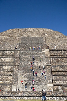 Tourists visit the Pyramid of the Moon at Teotihuacan in the State of Mexico, Mexico Tourists visit the Pyramid of the Moon at Teotihuacan in the State of Mexico, Mexico