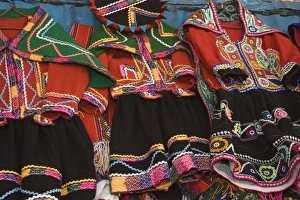 Traditional clothing for sale in market, Cuzco, Peru Traditional clothing for sale in market, Cuzco, Peru