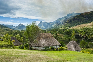Traditional thached roofed huts in Navala in the Ba Highlands of Viti Levu, Fiji Traditional thached roofed huts in Navala in the Ba Highlands of Viti Levu, Fiji