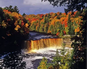 Upper Tahquamenon Falls in autumn at Tahquamenon Falls State Park, Michigan, USA Upper Tahquamenon Falls in autumn at Tahquamenon Falls State Park, Michigan, USA