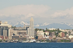 US, WA, Seattle. Downtown waterfront viewed from Elliott Bay US, WA, Seattle. Downtown waterfront viewed from Elliott Bay