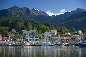 USA-ALASKA-Southeast Alaska-SITKA: Town & Harbor View along Sitka Channel USA-ALASKA-Southeast Alaska-SITKA: Town & Harbor View along Sitka Channel