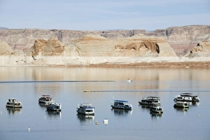 USA, Arizona, Page. Marina on Lake Powell near Page, Arizona USA, Arizona, Page. Marina on Lake Powell near Page, Arizona