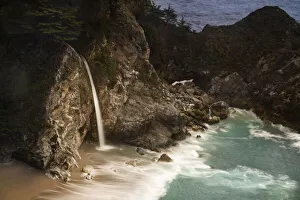 USA, California, Julia Pfeiffer Burns State Park. McWay Falls into small cove USA, California, Julia Pfeiffer Burns State Park. McWay Falls into small cove