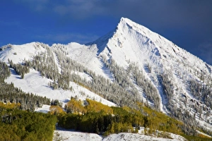 USA, Colorado, Mt. Crested Butte, Mt. Crested Butte After First Snow with Autumn Color USA, Colorado, Mt. Crested Butte, Mt. Crested Butte After First Snow with Autumn Color